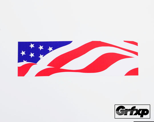 American Flag Box Logo Printed Sticker