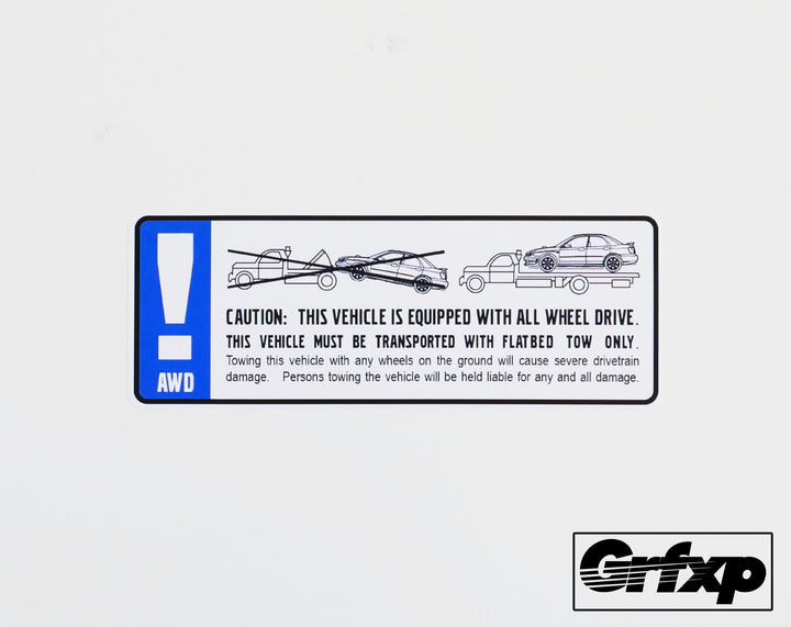 AWD Caution Printed Sticker (Subaru)