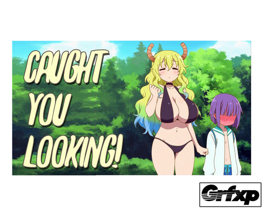 Caught You Looking!  Dragon Maid Quetzalcoatl Printed Sticker
