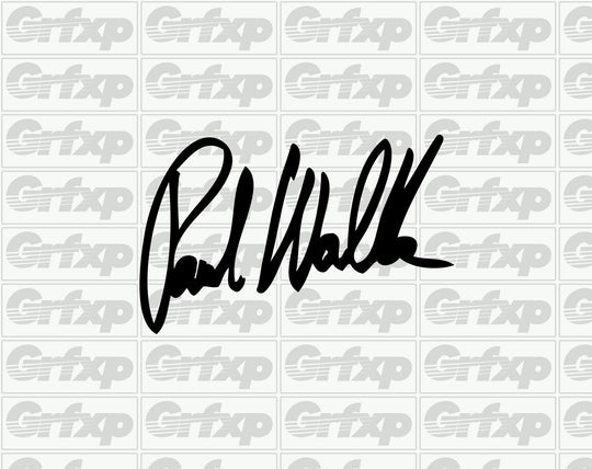 Paul Walker Signature Sticker