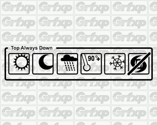 Top Always Down Sticker