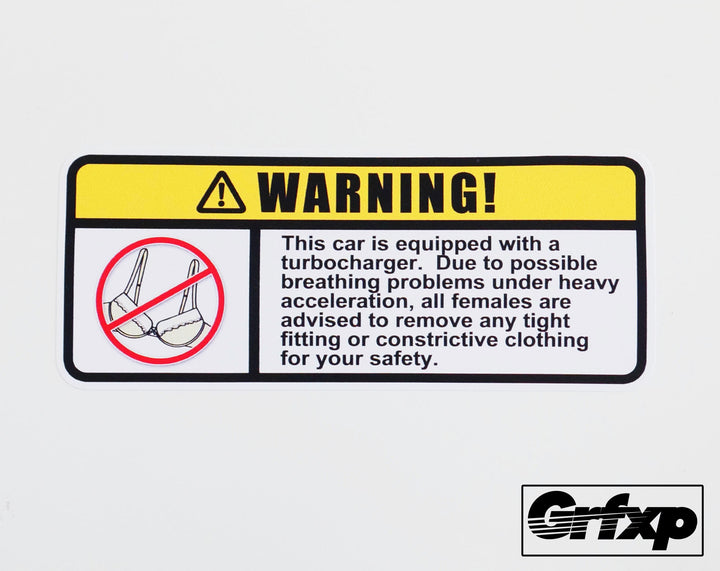 Turbocharged Warning Label Sticker